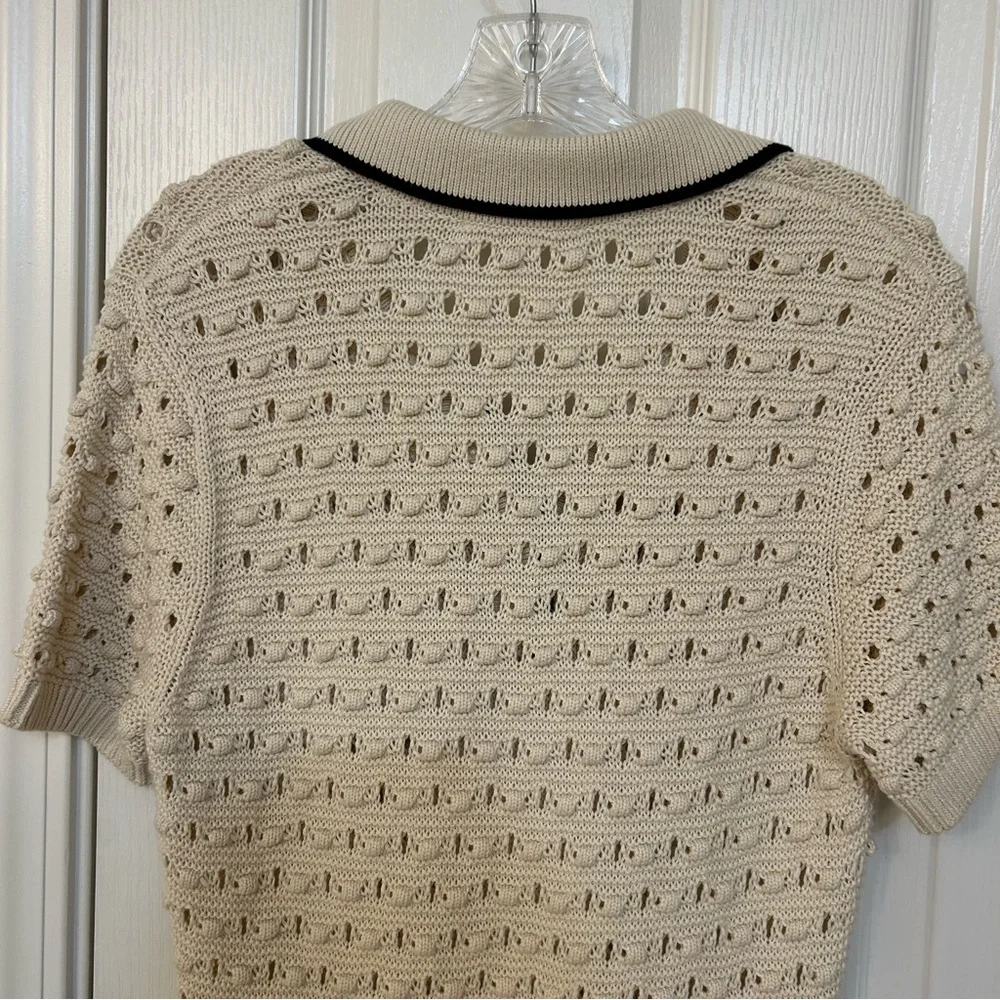 Frame The Bauble Crochet Cotton Minidress in Cream Size M - Picture 13 of 15